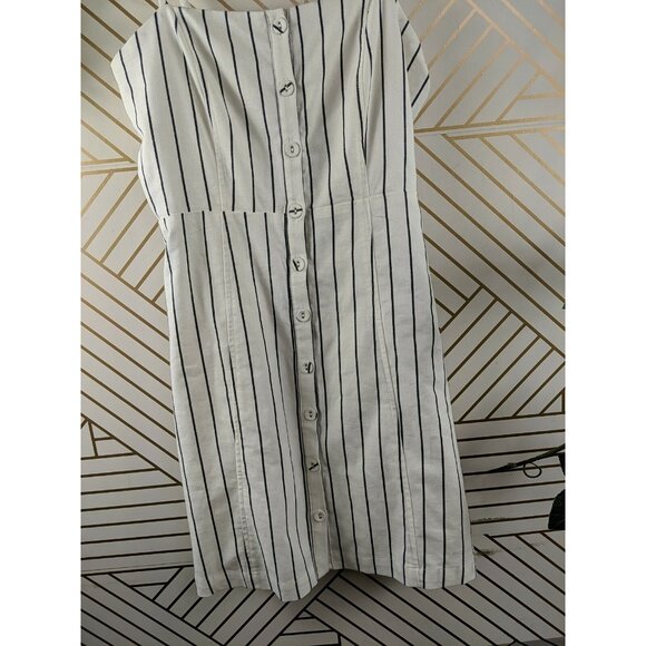 Forever 21 Women's Striped Mini Dress Button Up Size Medium NEW - Picture 3 of 6